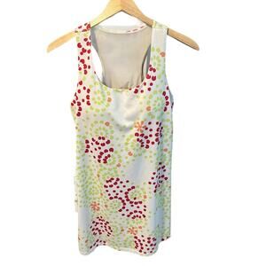 Athleta White Multicolor Floral Print Athletic Activewear Tank Dress, Size M